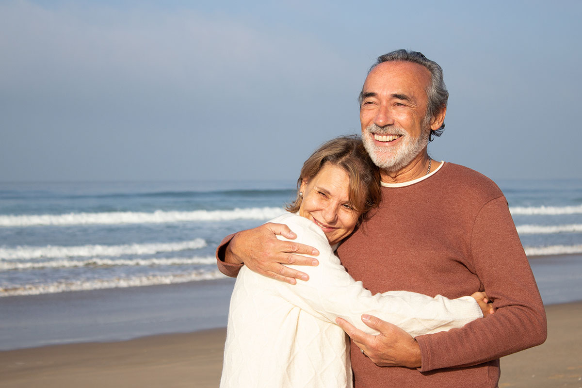 senior couple at the seaside hormone replacement therapy for men