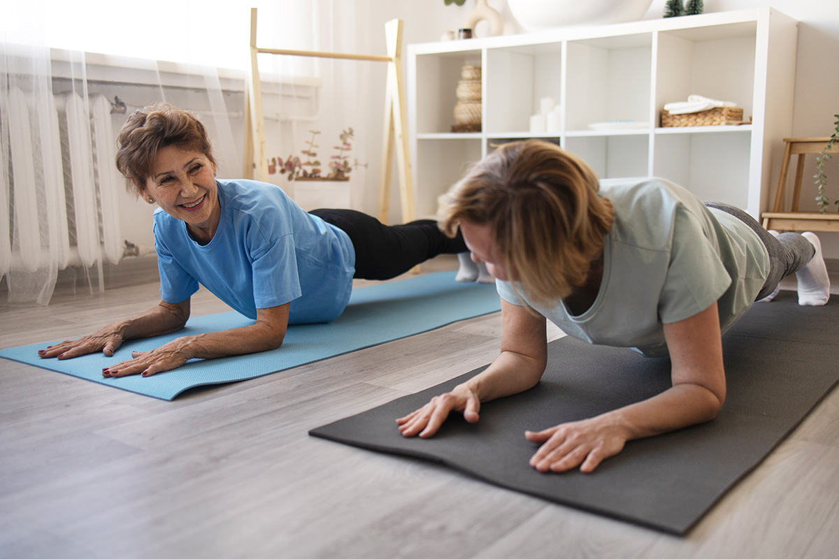 senior women exercising