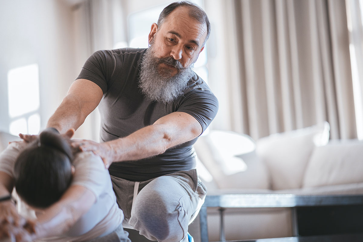 man exercising with fitball testosterone subcutaneous or intramuscular concept